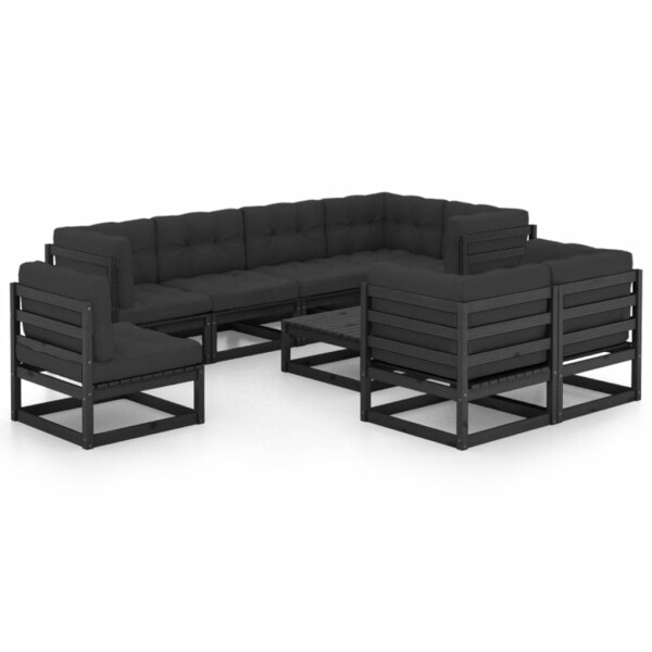 vidaXL 9-tlg. Garten-Lounge-Set mit Kissen Kiefer Massivholz