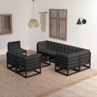 vidaXL 9-tlg. Garten-Lounge-Set mit Kissen Kiefer Massivholz