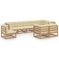 vidaXL 9-tlg. Garten-Lounge-Set mit Kissen Kiefer Massivholz