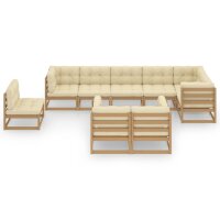 vidaXL 9-tlg. Garten-Lounge-Set mit Kissen Kiefer Massivholz