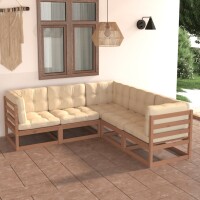 vidaXL 5-tlg. Garten-Lounge-Set mit Kissen Kiefer Massivholz