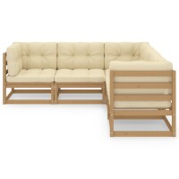 vidaXL 5-tlg. Garten-Lounge-Set mit Kissen Kiefer Massivholz