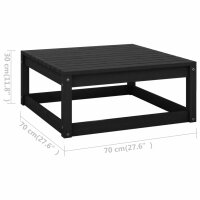 vidaXL 11-tlg. Garten-Lounge-Set mit Kissen Schwarz Kiefer Massivholz