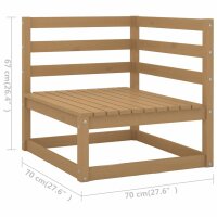 vidaXL 11-tlg. Garten-Lounge-Set Kissen Honigbraun Kiefer Massivholz