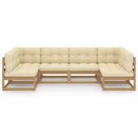 vidaXL 6-tlg. Garten-Lounge-Set Kissen Honigbraun Kiefer Massivholz