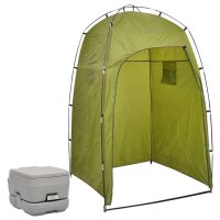 vidaXL Tragbare Campingtoilette mit Zelt 10+10 L