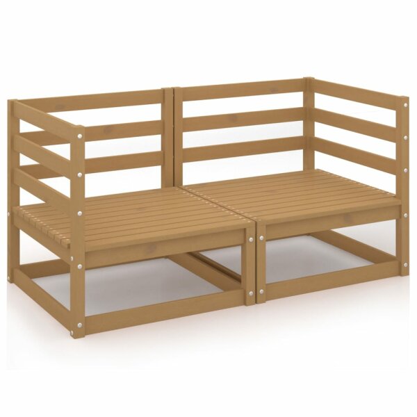 vidaXL 2-Sitzer-Gartensofa Honigbraun Massivholz Kiefer