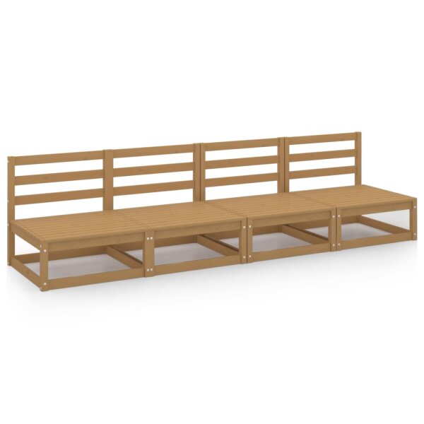 WOWONA 4-Sitzer-Gartensofa Honigbraun Massivholz Kiefer