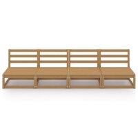 WOWONA 4-Sitzer-Gartensofa Honigbraun Massivholz Kiefer