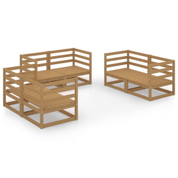 vidaXL 6-tlg. Garten-Lounge-Set Honigbraun Massivholz Kiefer