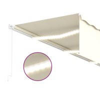 vidaXL Gelenkarmmarkise Einziehbar mit Jalousie & LED 6x3 m Creme