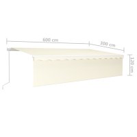 vidaXL Gelenkarmmarkise Einziehbar mit Jalousie & LED 6x3 m Creme