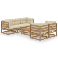 vidaXL 6-tlg. Garten-Lounge-Set mit Kissen Kiefer Massivholz