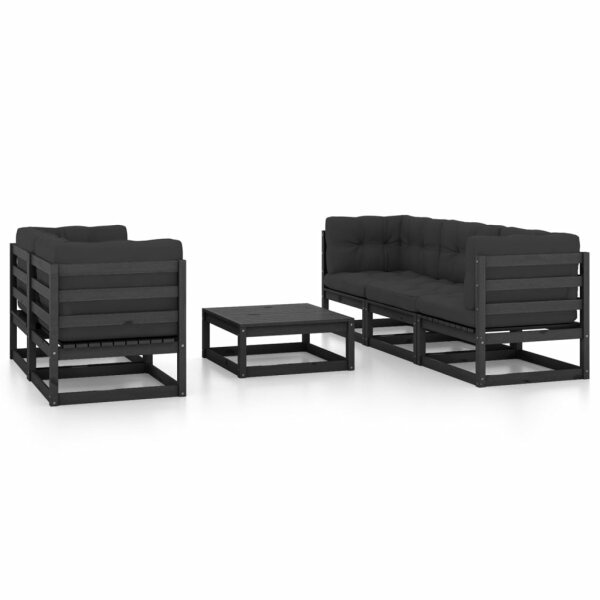 vidaXL 6-tlg. Garten-Lounge-Set mit Kissen Kiefer Massivholz