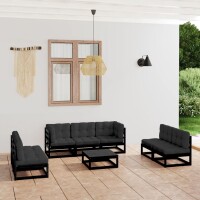 vidaXL 8-tlg. Garten-Lounge-Set mit Kissen Kiefer Massivholz