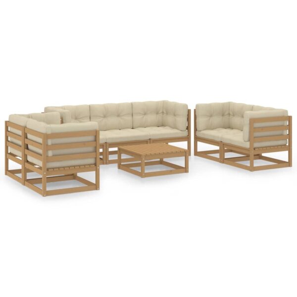 vidaXL 8-tlg. Garten-Lounge-Set mit Kissen Kiefer Massivholz