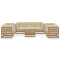 vidaXL 8-tlg. Garten-Lounge-Set mit Kissen Kiefer Massivholz