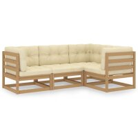 vidaXL 4-tlg. Garten-Lounge-Set mit Kissen Kiefer Massivholz