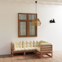 vidaXL 4-tlg. Garten-Lounge-Set mit Kissen Kiefer Massivholz