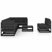 vidaXL 9-tlg. Garten-Lounge-Set mit Kissen Massivholz Kiefer