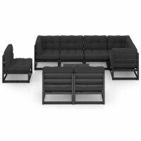 vidaXL 9-tlg. Garten-Lounge-Set mit Kissen Massivholz Kiefer