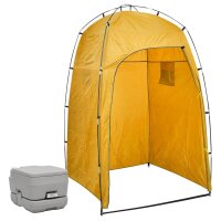 vidaXL Tragbare Campingtoilette mit Zelt 10+10 L