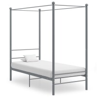 vidaXL Himmelbett Grau Metall 90x200 cm