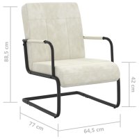 vidaXL Freischwinger Cremeweiß Samt