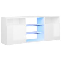 vidaXL TV-Schrank mit LED-Leuchten Hochglanz-Wei&szlig; 120x30x50 cm