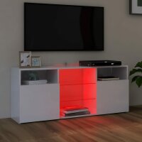 vidaXL TV-Schrank mit LED-Leuchten Hochglanz-Wei&szlig; 120x30x50 cm