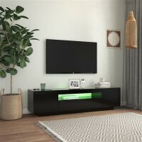 vidaXL TV-Schrank mit LED-Leuchten Schwarz 160x35x40 cm