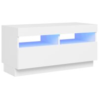 vidaXL TV-Schrank mit LED-Leuchten Wei&szlig; 80x35x40 cm