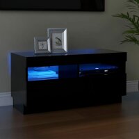 vidaXL TV-Schrank mit LED-Leuchten Schwarz 80x35x40 cm