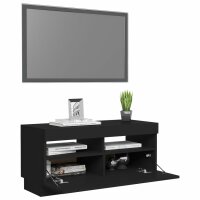 vidaXL TV-Schrank mit LED-Leuchten Schwarz 80x35x40 cm