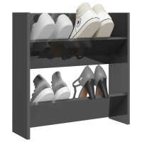 vidaXL Wand-Schuhschrank Hochglanz-Grau 60x18x60 cm Holzwerkstoff