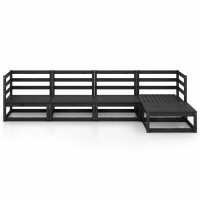 vidaXL 5-tlg. Garten-Lounge-Set Schwarz Massivholz Kiefer