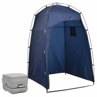 vidaXL Tragbare Campingtoilette mit Zelt 10+10 L