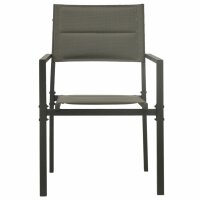 vidaXL Gartenstühle 2 Stk. Textilene und Stahl Grau und Anthrazit
