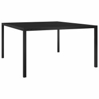 vidaXL Gartentisch 130x130x72 cm Schwarz Stahl und Glas