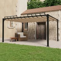 vidaXL Pavillon mit Lamellendach 3x4 m Taupe Stoff und...