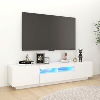 vidaXL TV-Schrank mit LED-Leuchten Wei&szlig; 180x35x40 cm