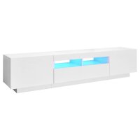 vidaXL TV-Schrank mit LED-Leuchten Wei&szlig; 180x35x40 cm