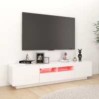 vidaXL TV-Schrank mit LED-Leuchten Wei&szlig; 180x35x40 cm