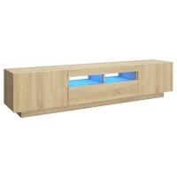 vidaXL TV-Schrank mit LED-Leuchten Sonoma-Eiche 180x35x40 cm