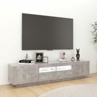 vidaXL TV-Schrank mit LED-Leuchten Betongrau 180x35x40 cm