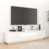 vidaXL TV-Schrank mit LED-Leuchten Hochglanz-Wei&szlig; 180x35x40 cm