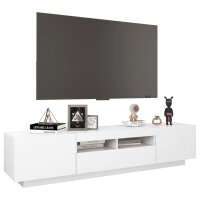 vidaXL TV-Schrank mit LED-Leuchten Hochglanz-Wei&szlig; 180x35x40 cm