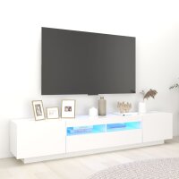 vidaXL TV-Schrank mit LED-Leuchten Wei&szlig; 200x35x40 cm