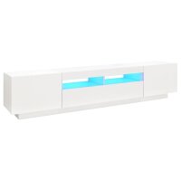 vidaXL TV-Schrank mit LED-Leuchten Wei&szlig; 200x35x40 cm