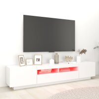 vidaXL TV-Schrank mit LED-Leuchten Wei&szlig; 200x35x40 cm